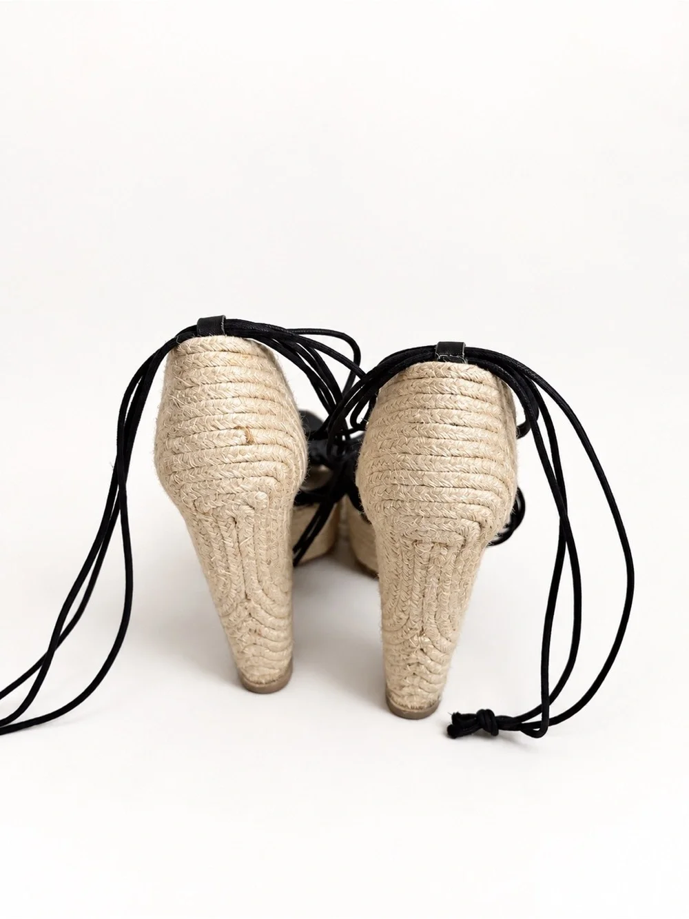 Paloma Barceló Black Macramé Espadrille Platform Heels EU 37